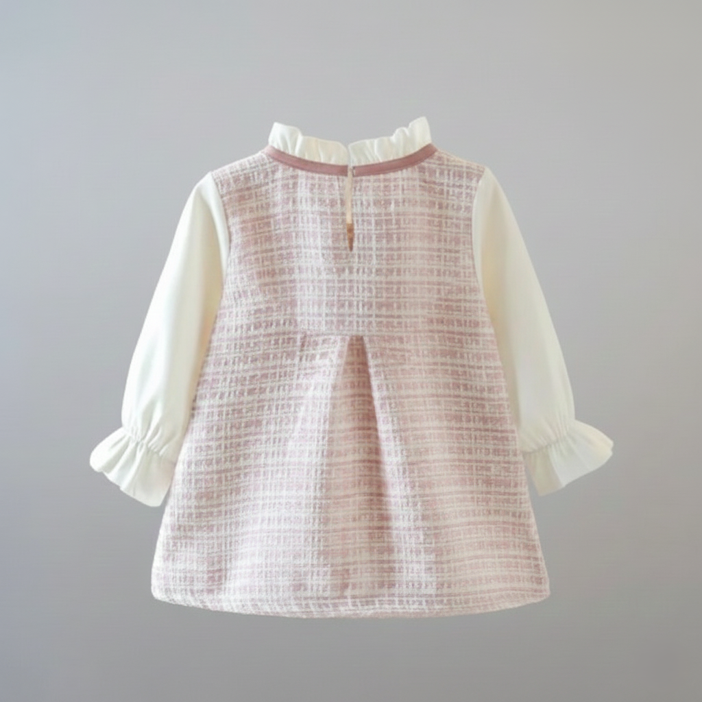 Vestido Bow Classic — Xadrez Rosa com Laço