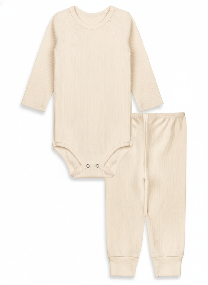 Conjunto Body e Calça em Malha Canelada-Piccoli Tesori