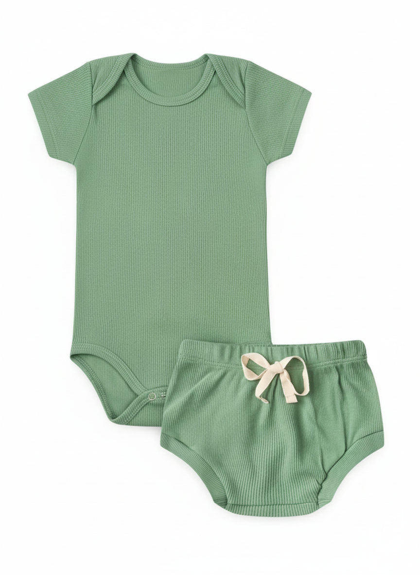 Conjunto Premium Body & Tapa-Fralda – Malha Canelada