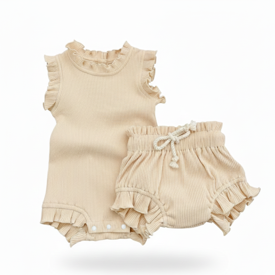 Cascata di Ruffles – Conjunto de Algodão (2 Peças)