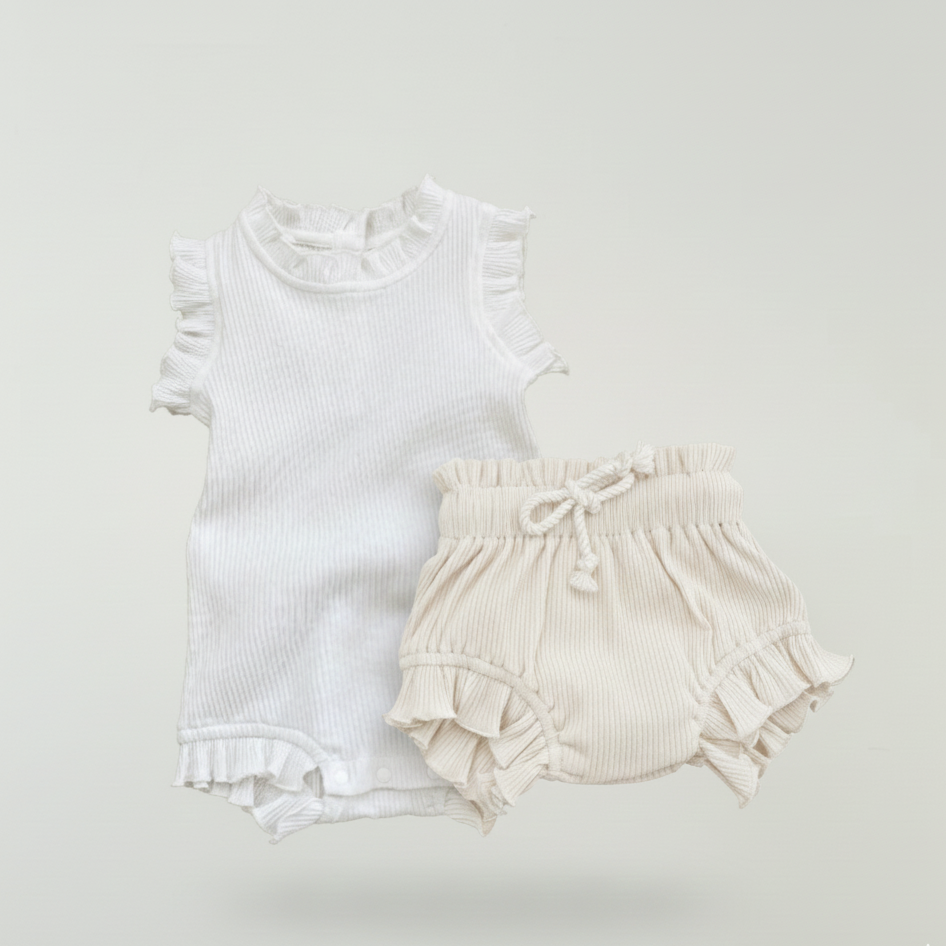 Cascata di Ruffles – Conjunto de Algodão (2 Peças)