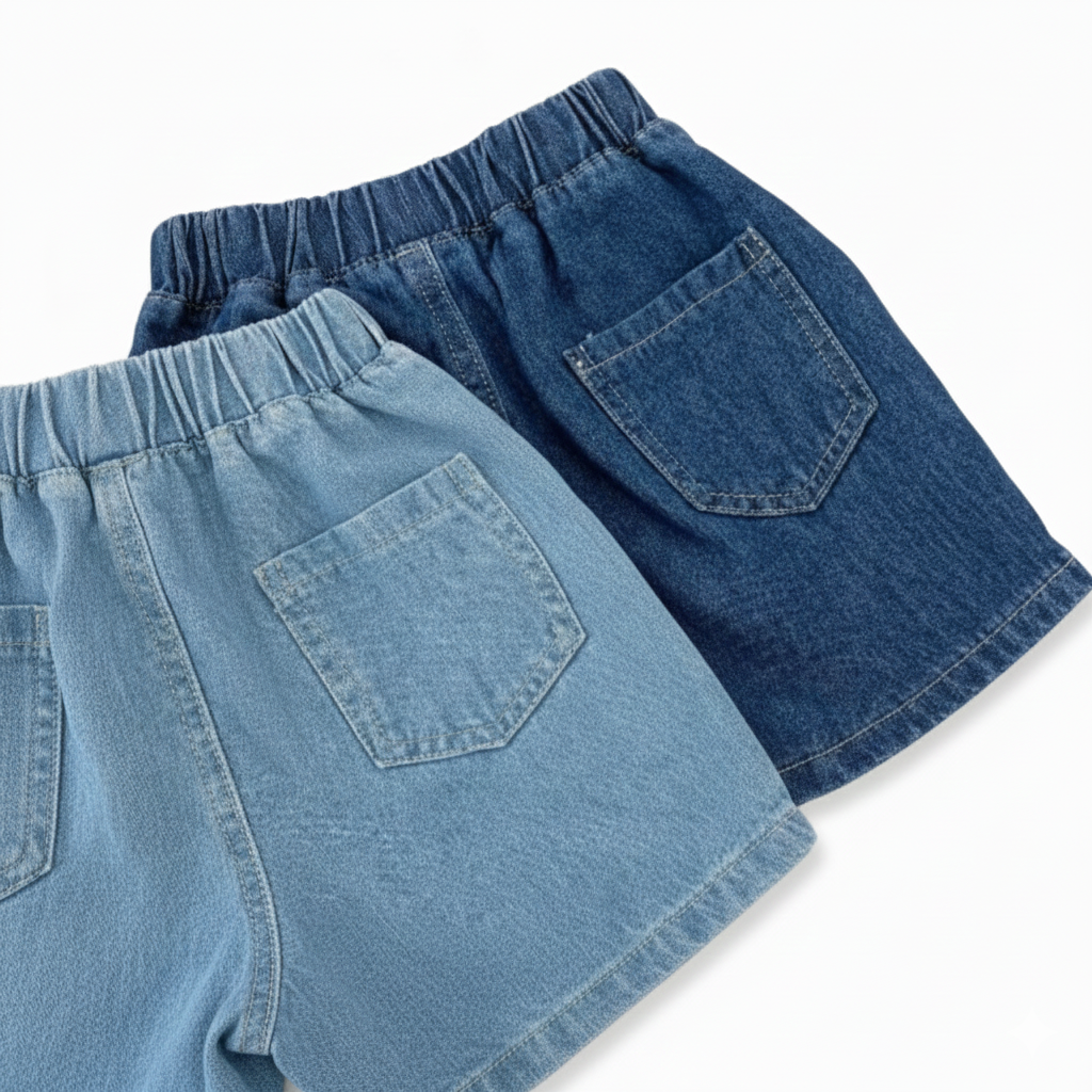 Denim Morbido – Shorts Infantis em Jeans Suave