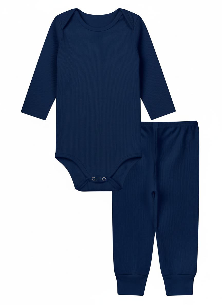 Conjunto Body e Calça em Malha Canelada-Piccoli Tesori