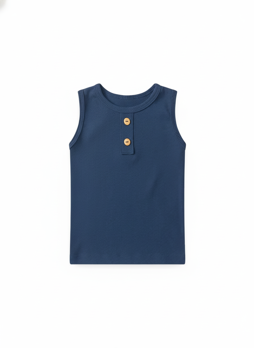 Regata Peitilho Canelada azul marinho  – Piccoli Tesori