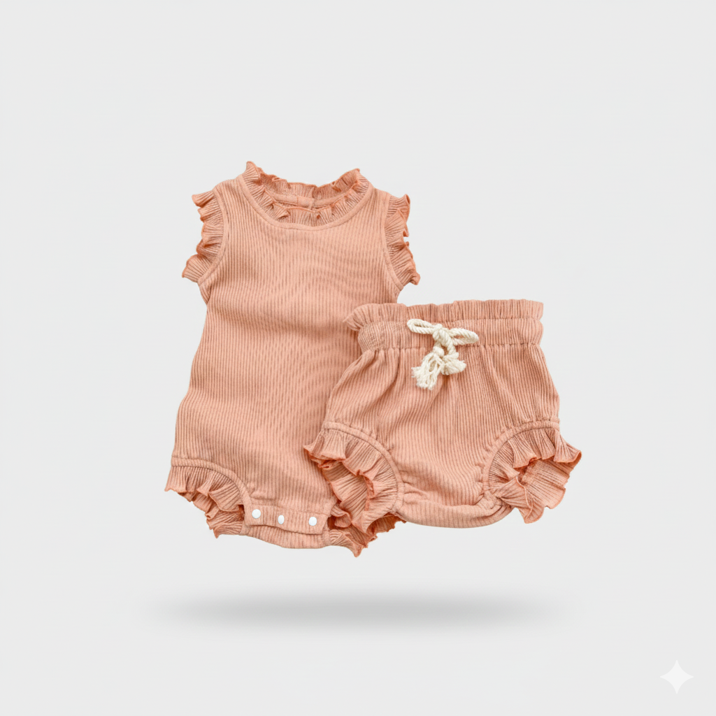 Cascata di Ruffles – Conjunto de Algodão (2 Peças)