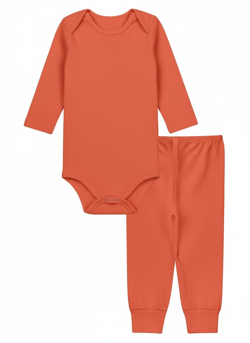 Conjunto Body e Calça em Malha Canelada-Piccoli Tesori