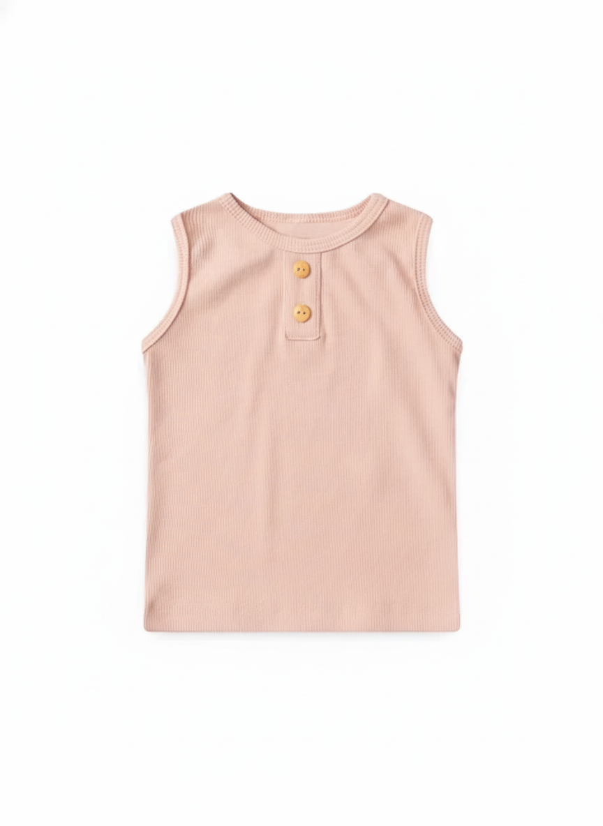 Regata Peitilho Canelada branco rosa – Piccoli Tesori