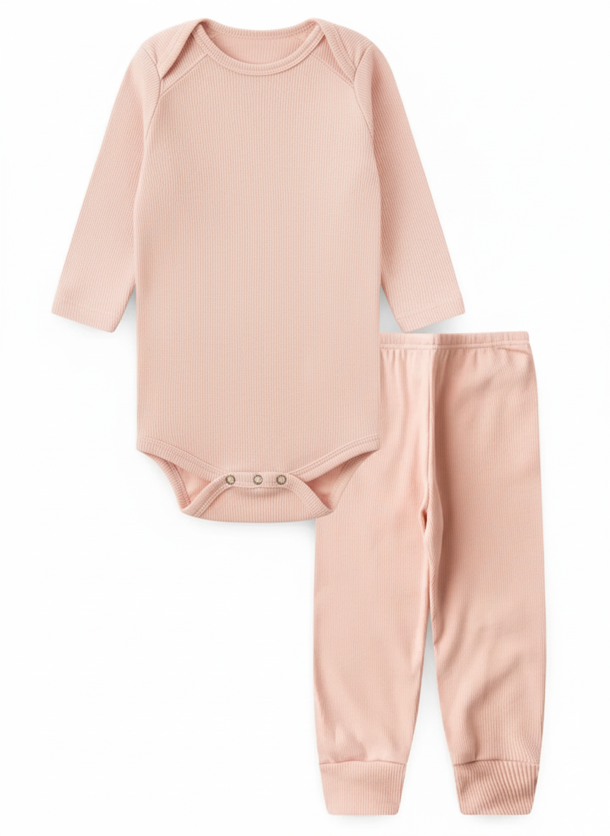 Conjunto Body e Calça em Malha Canelada-Piccoli Tesori