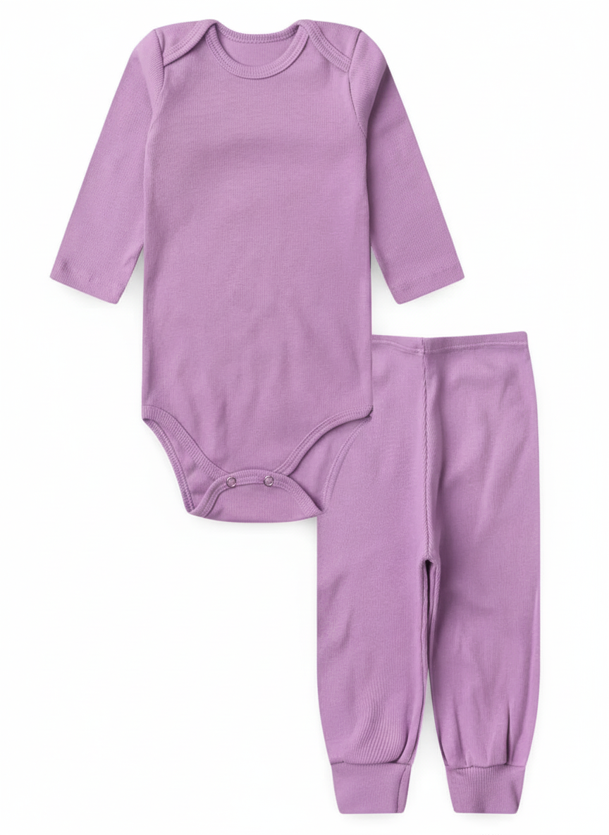 Conjunto Body e Calça em Malha Canelada-Piccoli Tesori