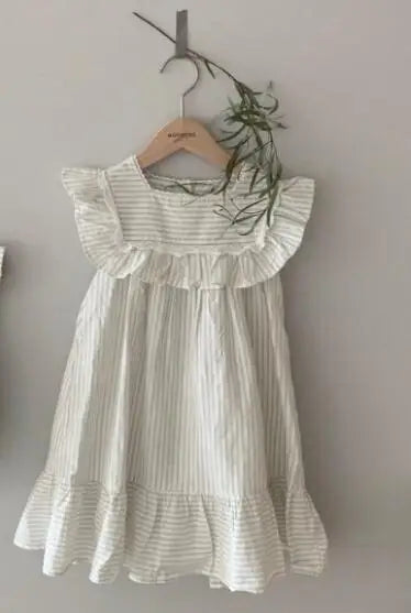 Romper Listrato Vintage com Rendas – Piccoli Tesori
