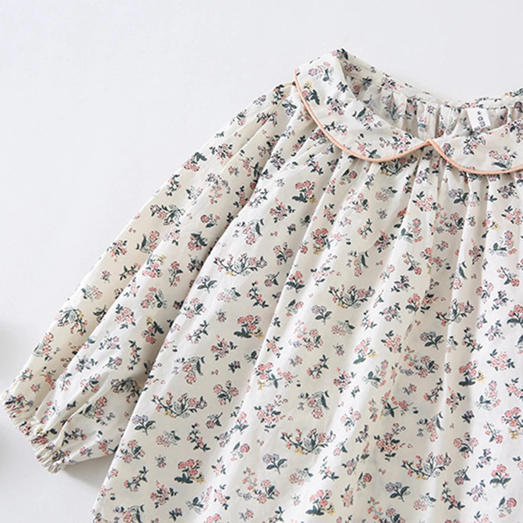 Blusa Floral com Lapela Peter Pan – Piccoli Tesori