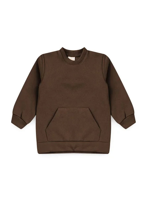 Blusa Peluciada Bolso Canguru  chocolate – Piccoli Tesori