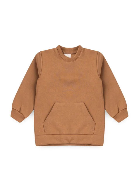 Blusa Peluciada Bolso Canguru marrom  – Piccoli Tesori