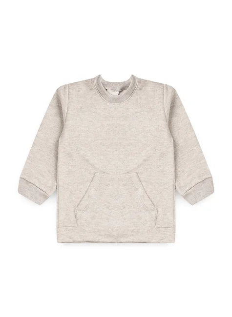 Blusa Peluciada Bolso Canguru cinza – Piccoli Tesori