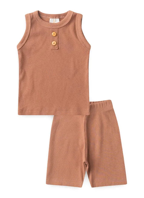 Conjunto Regata Peitilho & Shorts Canelado – Piccoli Tesori