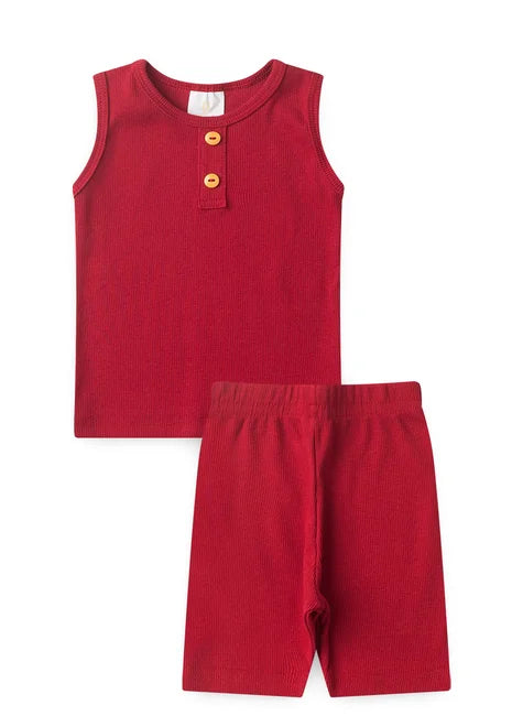 Conjunto Regata Peitilho & Shorts Canelado – Piccoli Tesori