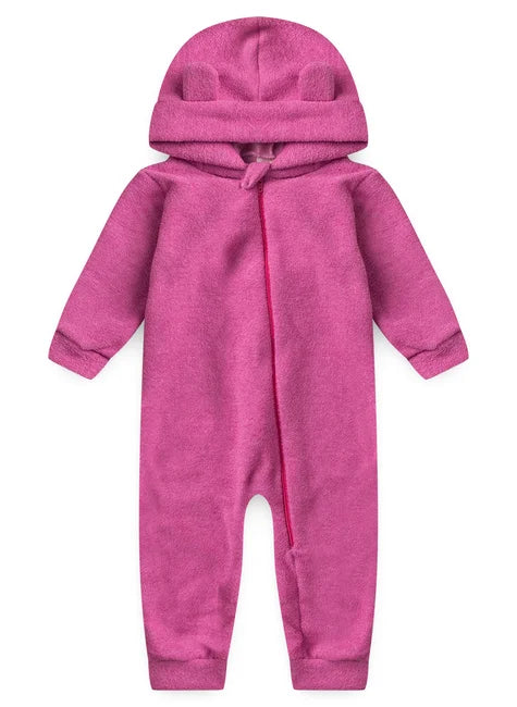 Macacão Plush com Capuz Orelhinha – Piccoli Tesori